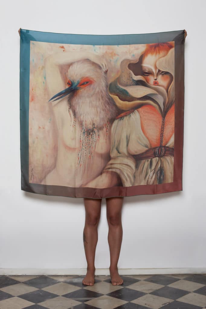Two Muses Silk Scarf by Miss Van