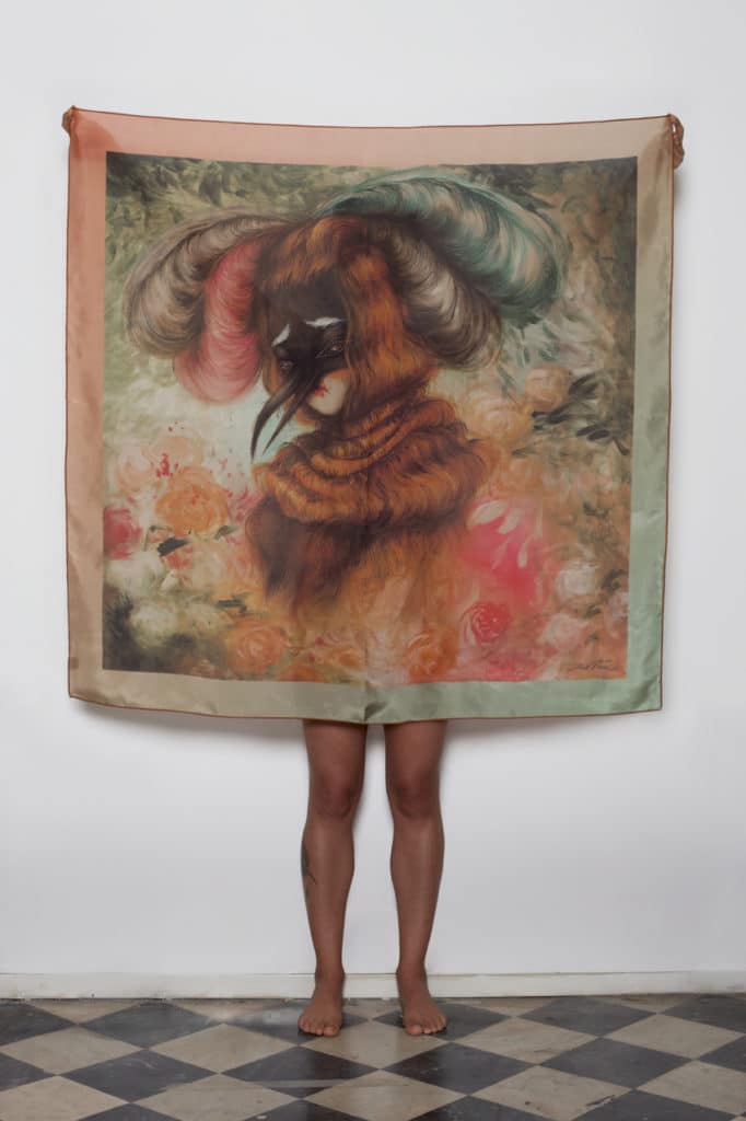 'Retrato Floral' Silk Scarf