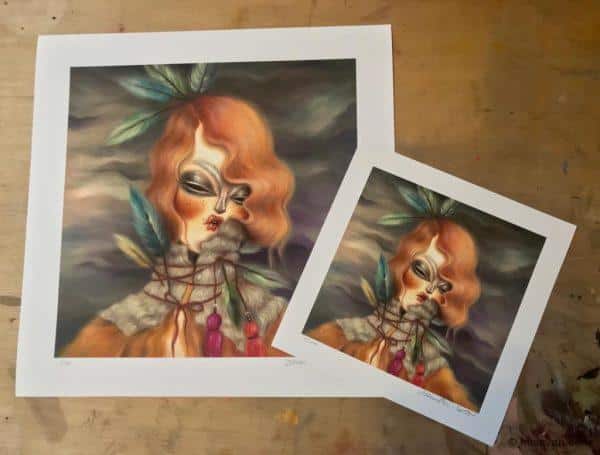 Flaming Hair Portrait Giclee print by miss van